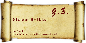 Glaser Britta névjegykártya